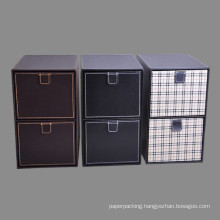 High Grade Leather CD Storage Boxes with 2 Takeouts Drawers